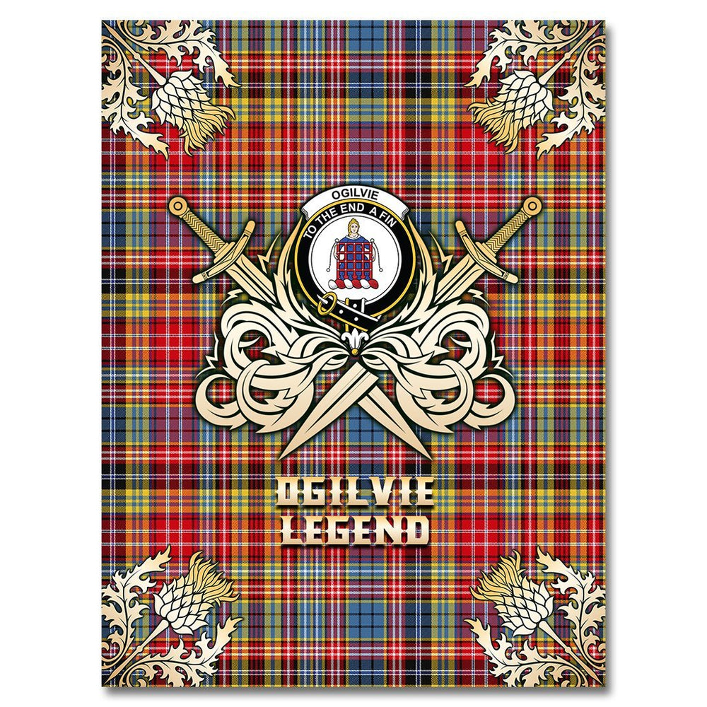 Clan Ogilvie of Airlie Ancient Tartan Gold Courage Symbol Blanket YI86 Clan Ogilvie Tartan Today   
