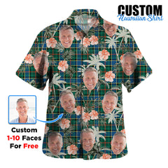 Clan Ogilvie Hunting Ancient Tartan Custom Face Hawaiian Shirt – Unisex Gift for Family Members, Summer Party BU27 Ogilvie Hunting Ancient Tartan Tartan Hawaii Shirt