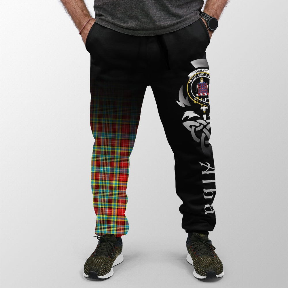 Clan Ogilvie Tartan Crest Jogger Sweatpants  Alba Celtic Style SY65 Clan Ogilvie Tartan Today   