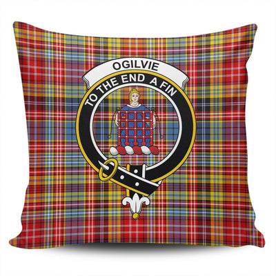 Clan Ogilvie of Airlie Ancient Tartan Crest Pillow Cover YE59