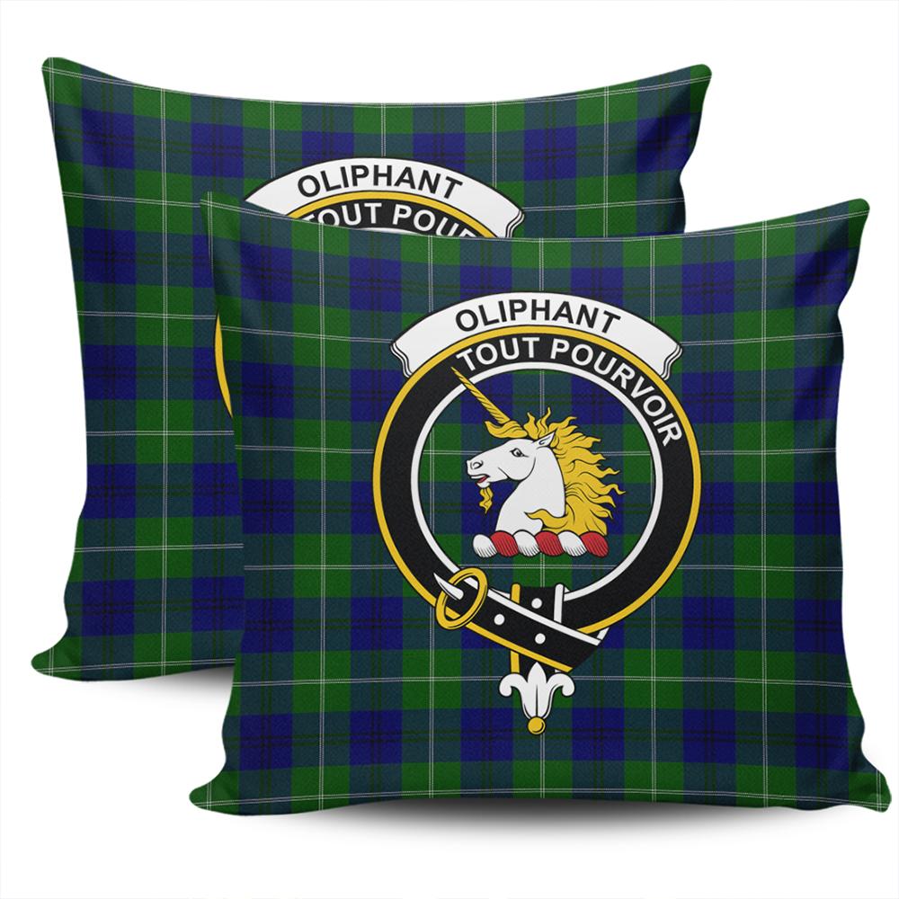 Clan Oliphant Modern Tartan Crest Pillow Cover XR13 Clan Oliphant Tartan Today   