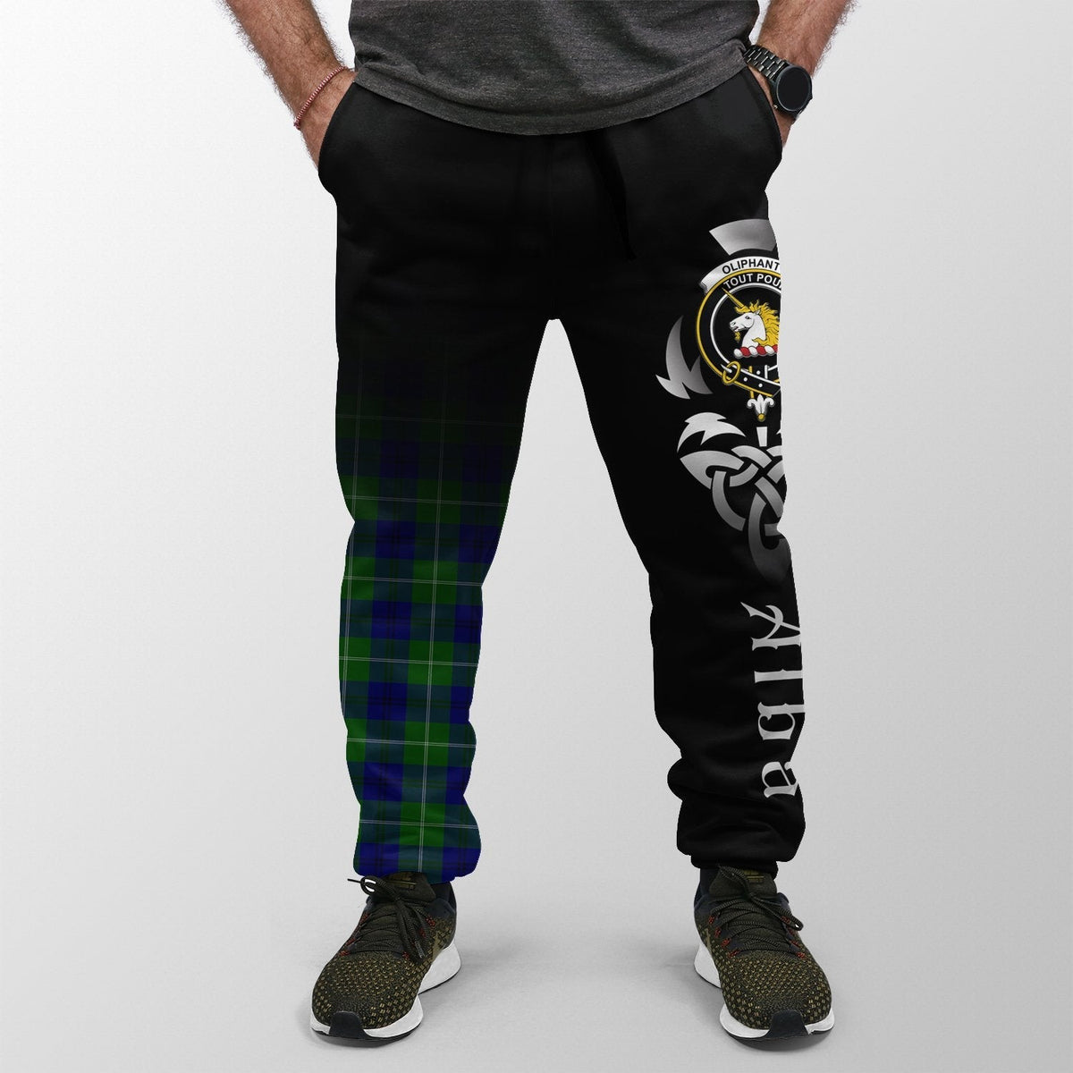 Clan Oliphant Modern Tartan Crest Jogger Sweatpants  Alba Celtic Style VS80 Clan Oliphant Tartan Today   