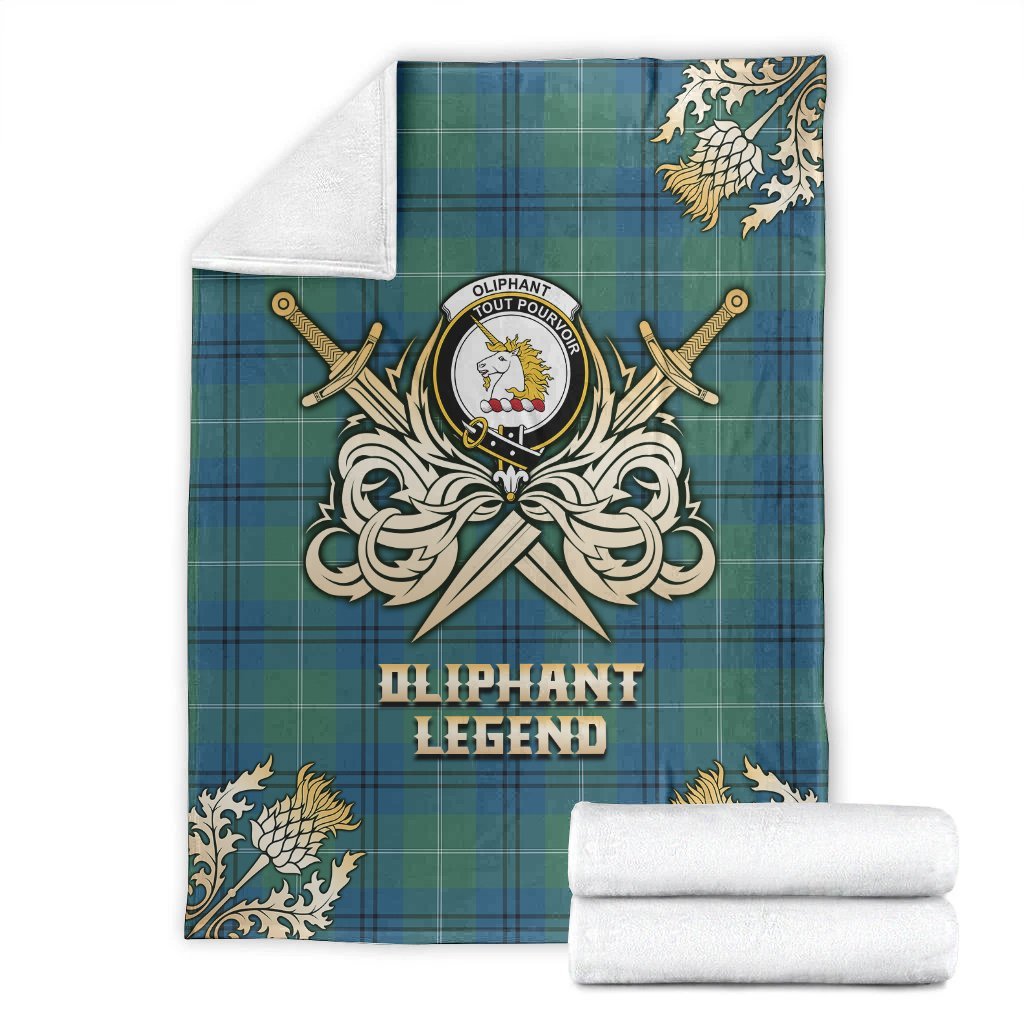 Clan Oliphant Ancient Tartan Gold Courage Symbol Blanket NI33 Clan Oliphant Tartan Today   