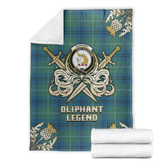 Clan Oliphant Ancient Tartan Gold Courage Symbol Blanket NI33 Clan Oliphant Tartan Today   