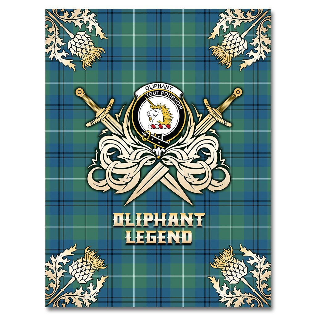 Clan Oliphant Ancient Tartan Gold Courage Symbol Blanket NI33 Clan Oliphant Tartan Today   