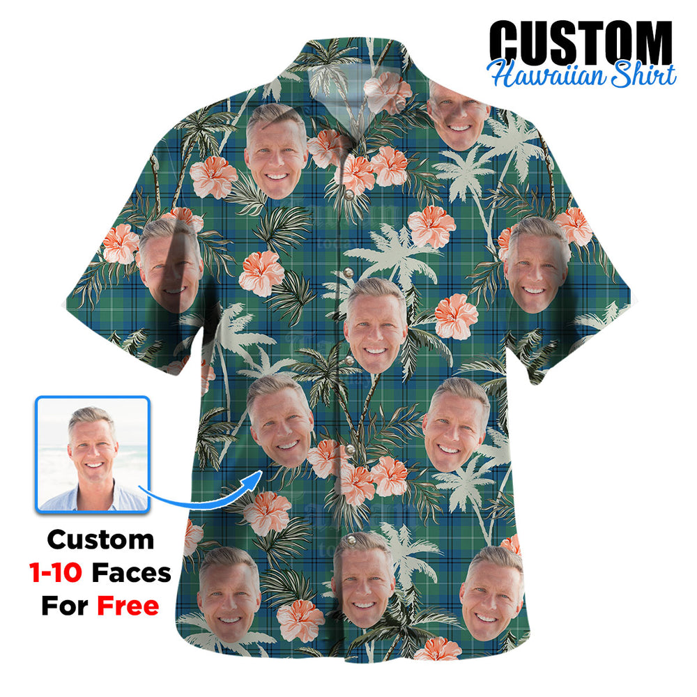 Clan Oliphant Ancient Tartan Custom Face Hawaiian Shirt – Unisex Gift for Family Members, Summer Party IS71 Oliphant Ancient Tartan Tartan Hawaii Shirt