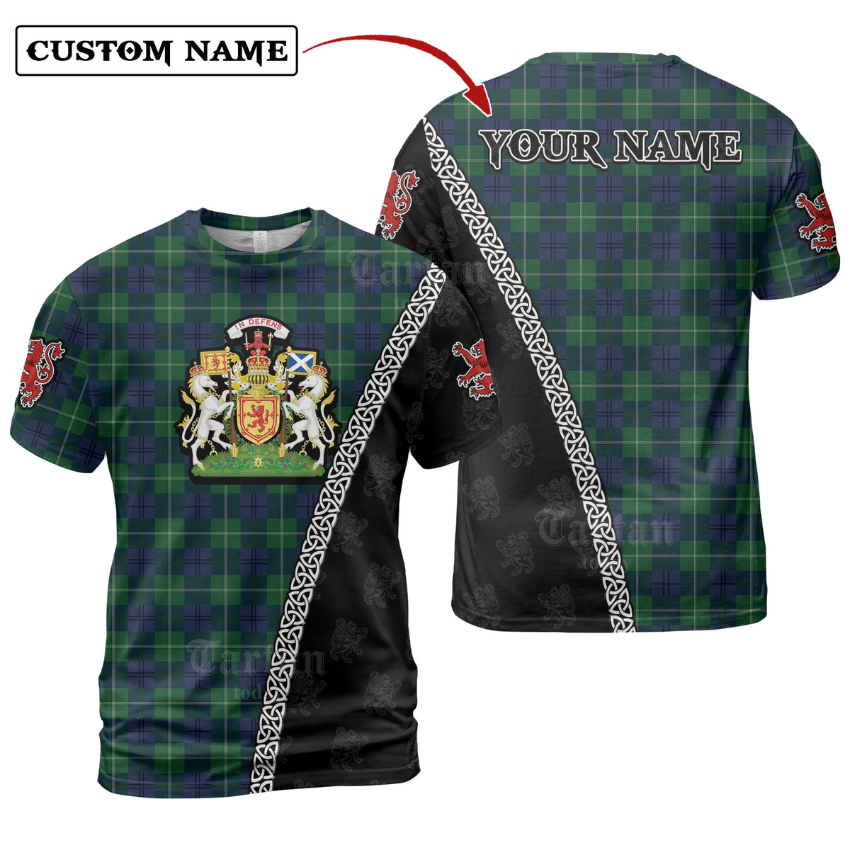 Oliphant Modern Tartan Shirt with Scotland Coat of Arms & Custom Name JM73