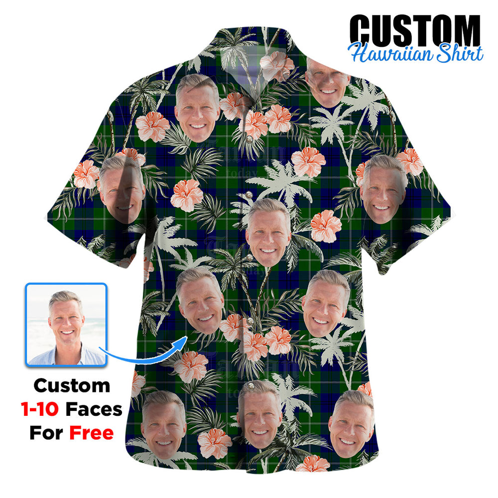 Clan Oliphant Modern Tartan Custom Face Hawaiian Shirt – Unisex Gift for Family Members, Summer Party FK15 Oliphant Modern Tartan Tartan Hawaii Shirt