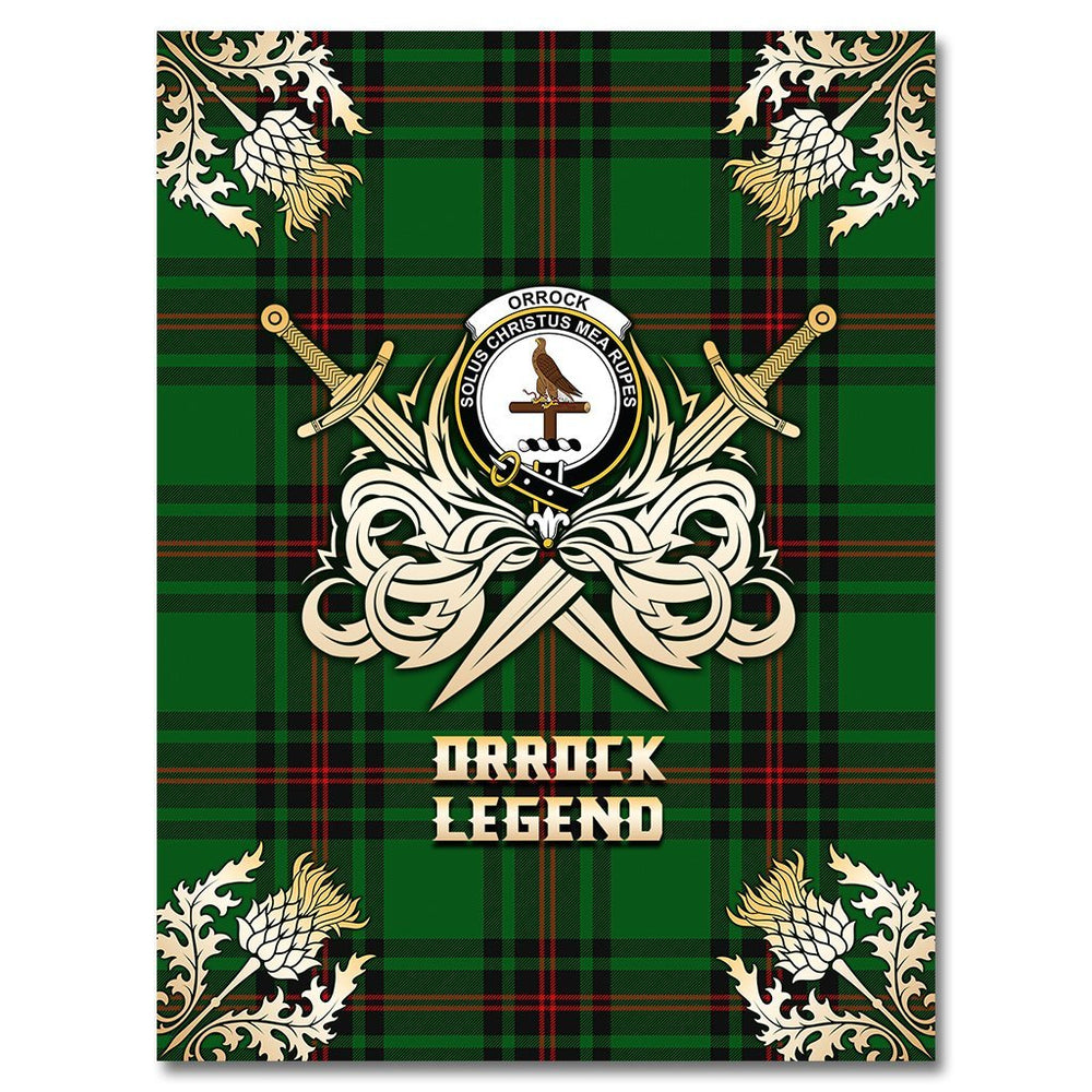Clan Orrock Tartan Gold Courage Symbol Blanket JA10 Clan Orrock Tartan Today   