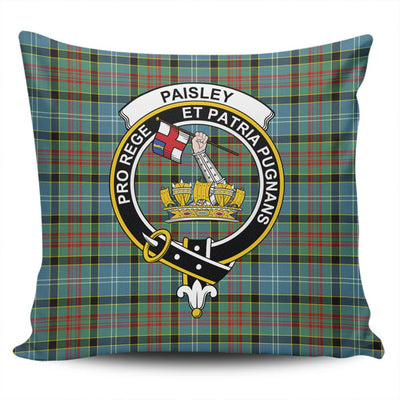 Clan Paisley District Tartan Crest Pillow Cover