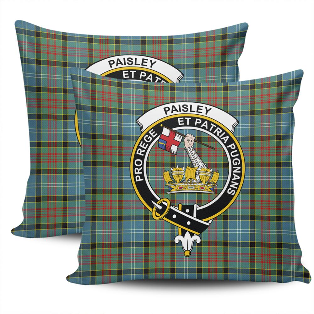 Clan Paisley District Tartan Crest Pillow Cover CL90 Clan Paisley Tartan Today   