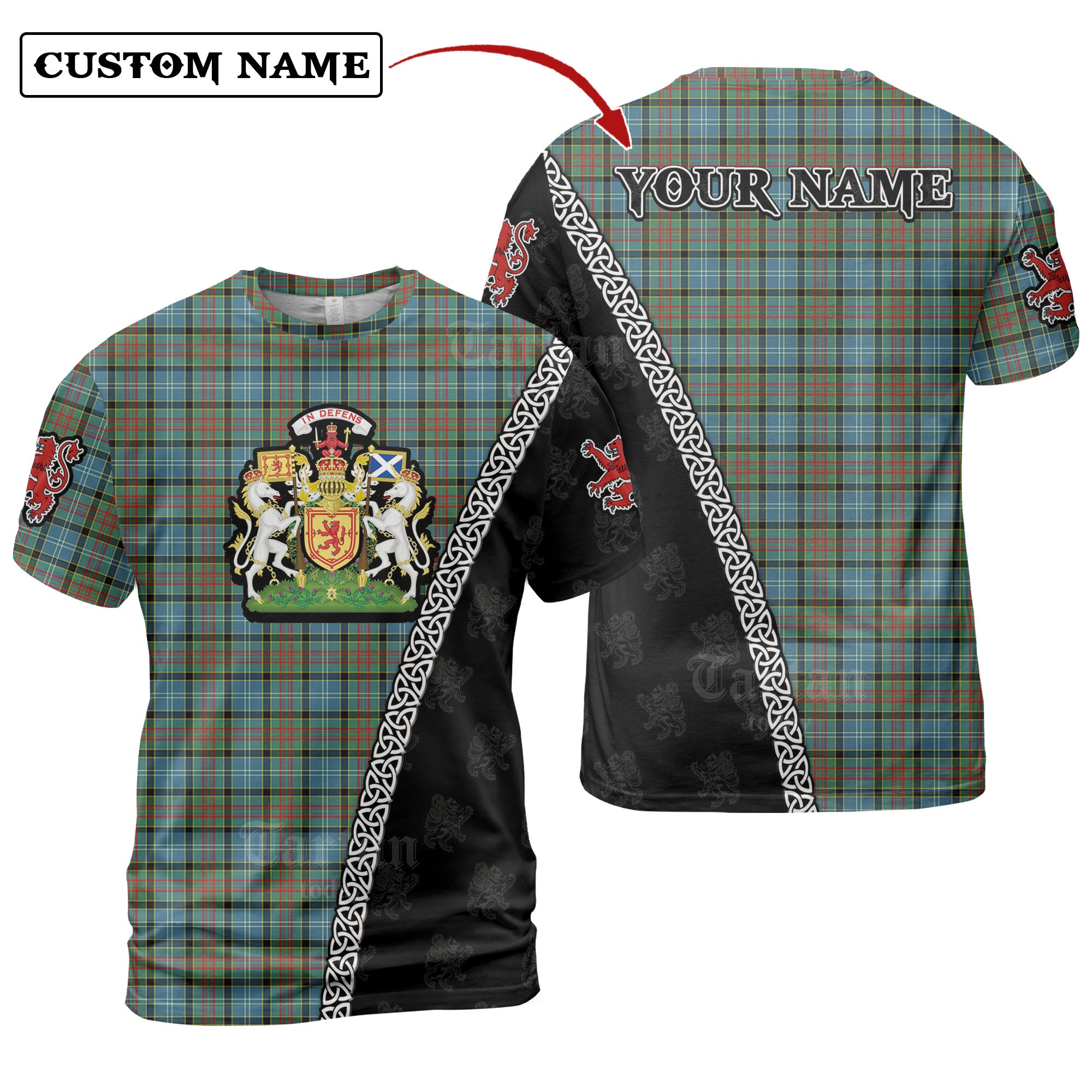 Paisley District Tartan Shirt with Scotland Coat of Arms & Custom Name DY41