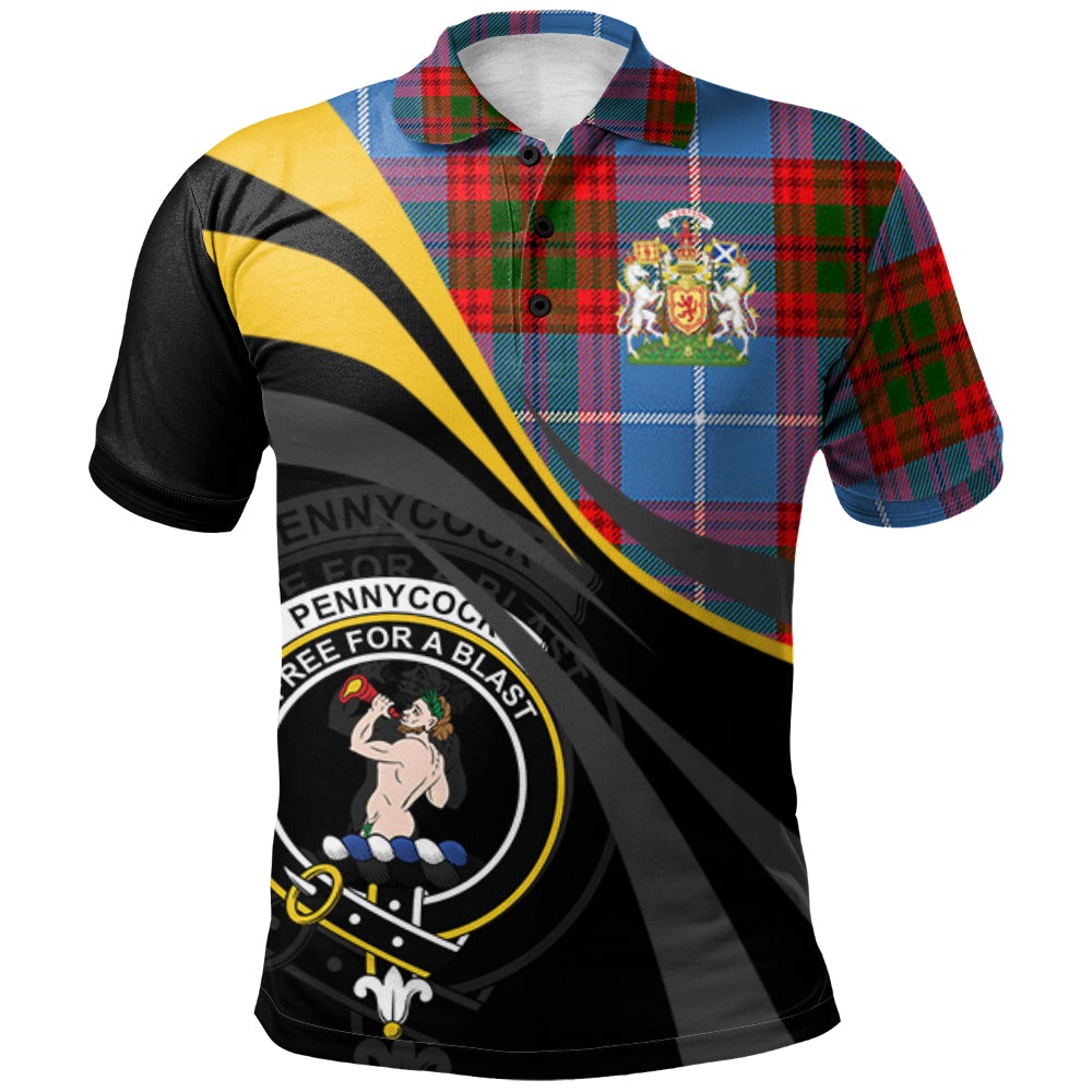 Clan Pennycook Tartan Polo Shirt - Royal Coat Of Arms Style GE61 Pennycook Tartan Tartan Polo   
