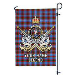 Custom Name Clan Pennycook (Edinburgh) Tartan Garden Flag with Clan Crest and the Golden Sword of Courageous Legacy KZ58