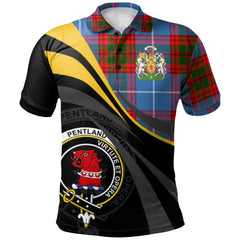 Clan Pentland Tartan Polo Shirt - Royal Coat Of Arms Style JA65 Pentland Tartan Tartan Polo   