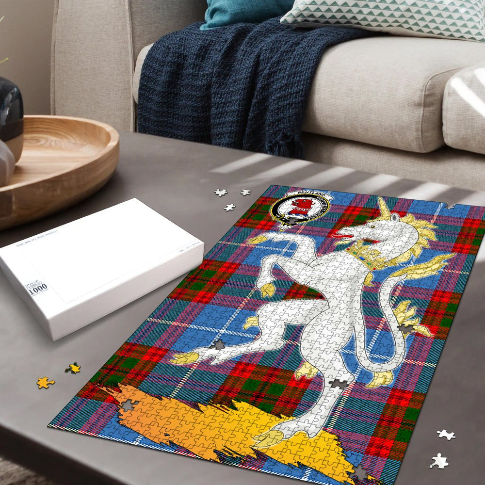 Clan Pentland Tartan Crest Unicorn Scotland Jigsaw Puzzles Gift For Family LD34 Clan Pentland Tartan Today   