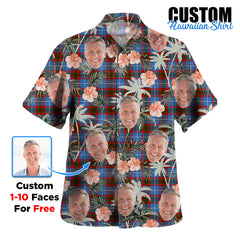 Clan Pentland (Edinburgh) Tartan Custom Face Hawaiian Shirt – Unisex Gift for Family Members, Summer Party FJ36 Pentland (Edinburgh) Tartan Tartan Hawaii Shirt
