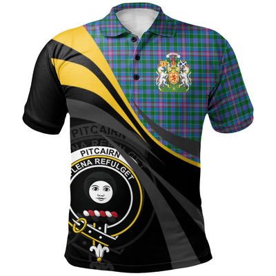 Clan Pitcairn Hunting Tartan Polo Shirt - Royal Coat Of Arms Style