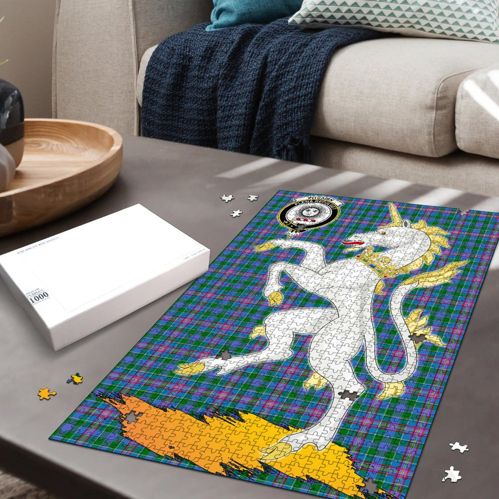 Clan Pitcairn Hunting Tartan Crest Unicorn Scotland Jigsaw Puzzles Gift For Family CC40 Clan Pitcairn Tartan Today   
