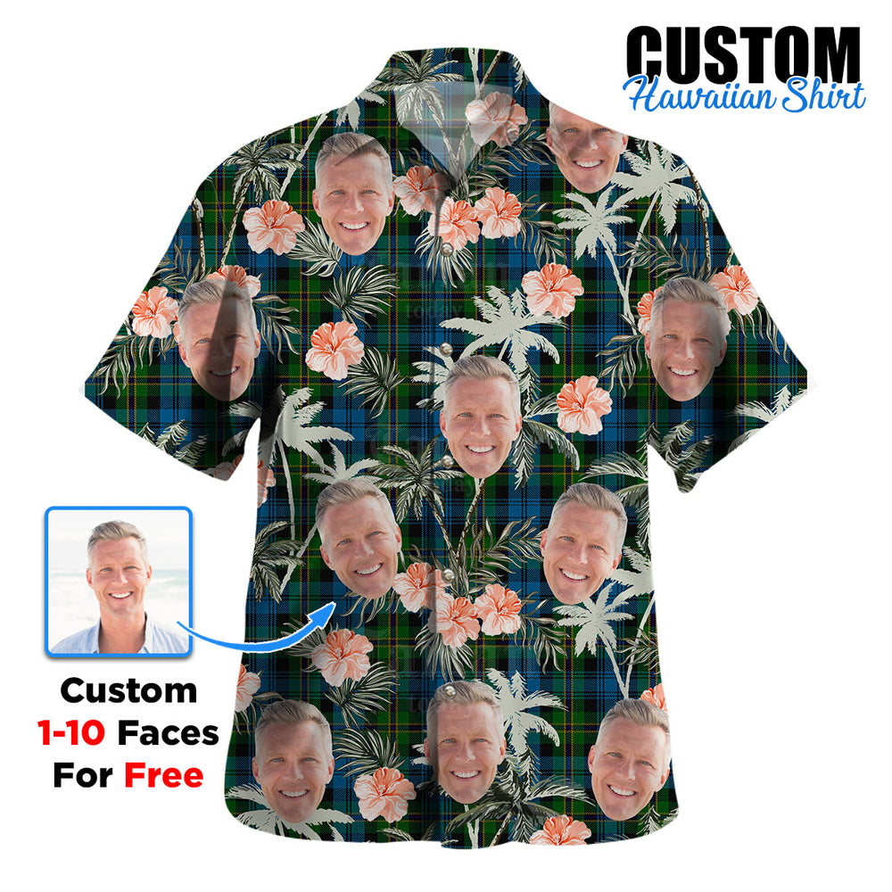 Clan Polaris Military Tartan Custom Face Hawaiian Shirt – Unisex Gift for Family Members, Summer Party XK67 Polaris Military Tartan Tartan Hawaii Shirt