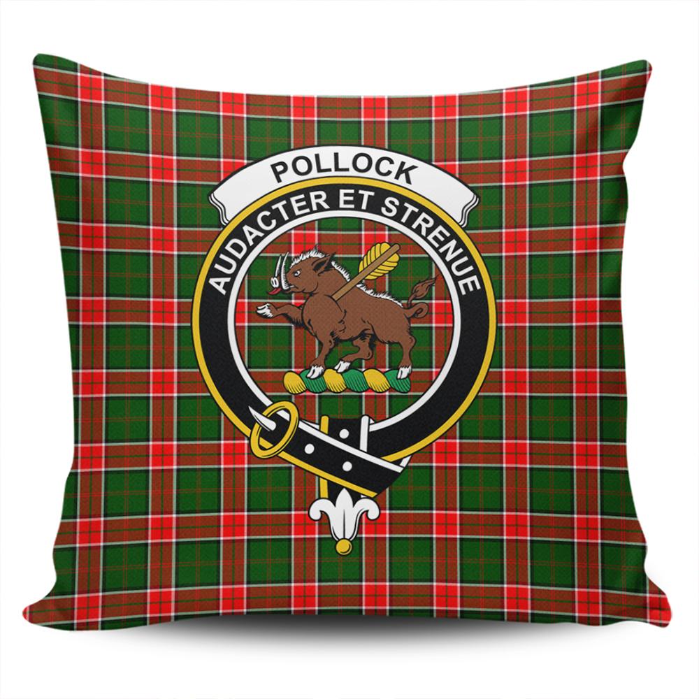 Clan Pollock Modern Tartan Crest Pillow Cover IJ77 Clan Pollock Tartan Today   