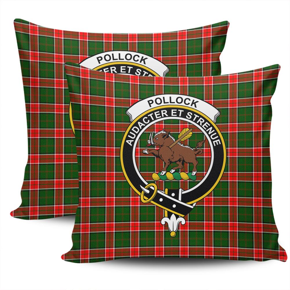 Clan Pollock Modern Tartan Crest Pillow Cover IJ77 Clan Pollock Tartan Today   