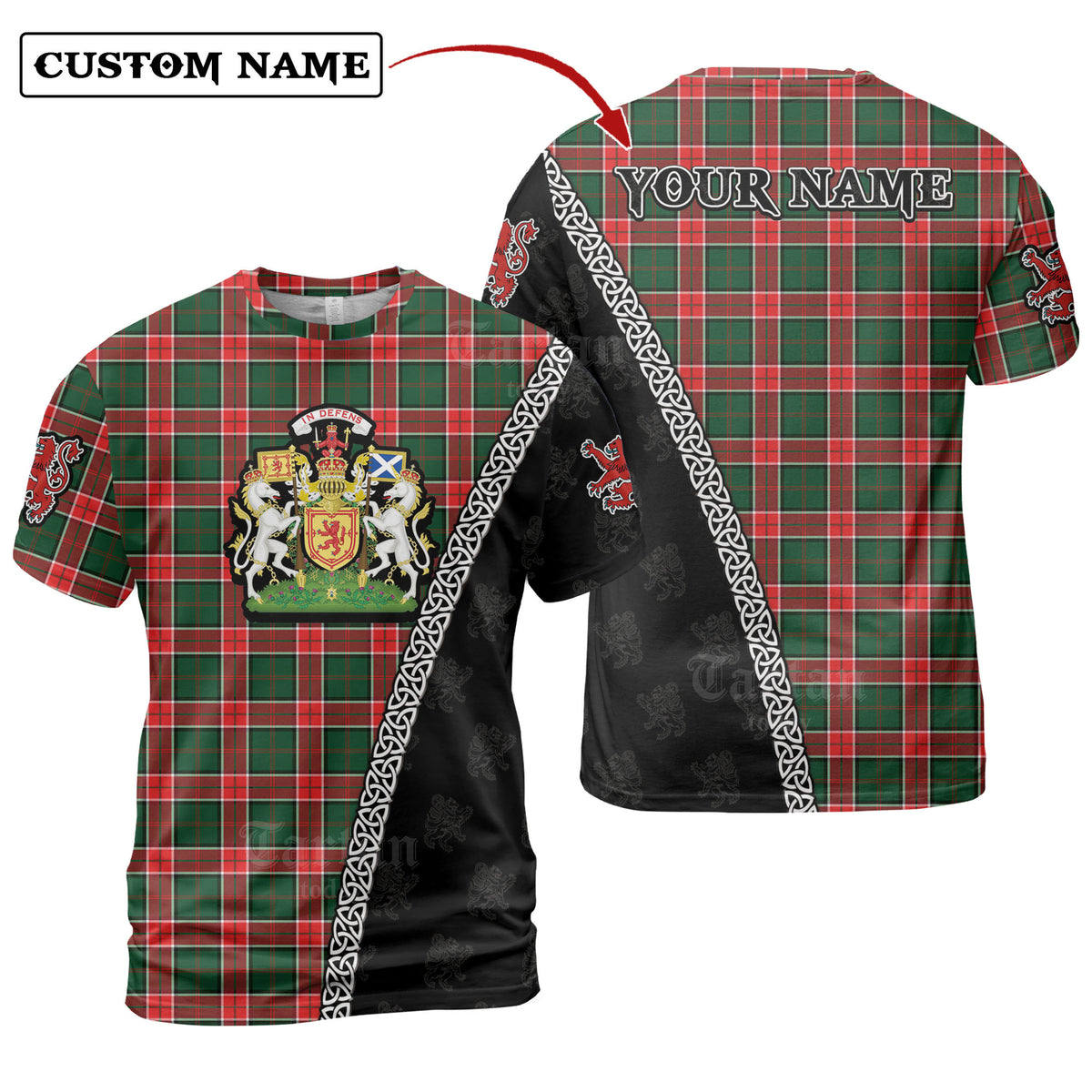 Pollock Modern Tartan Shirt with Scotland Coat of Arms & Custom Name IM40