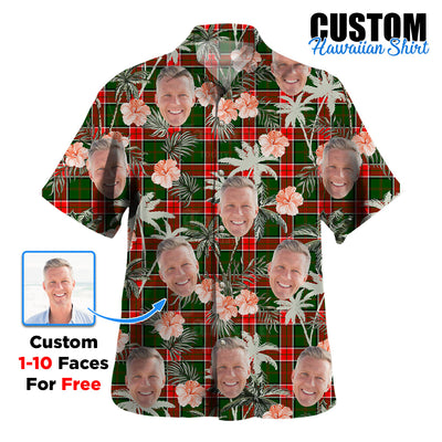 Clan Pollock Modern Tartan Custom Face Hawaiian Shirt – Unisex Gift for Family Members, Summer Party