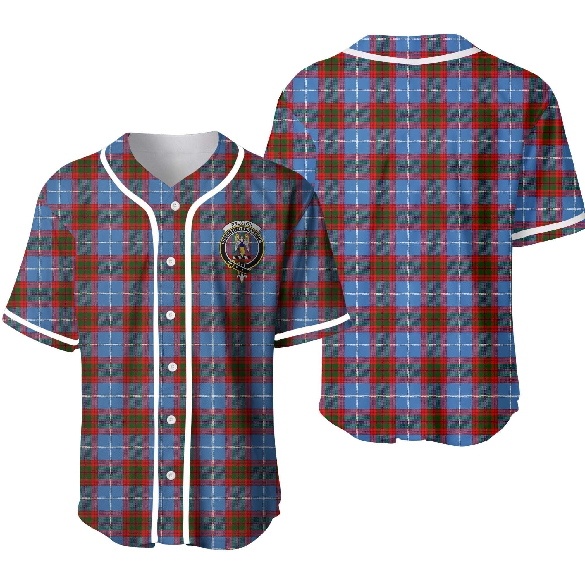 Clan Preston Tartan Unisex Baseball Jersey ZB93GX25 Clan Preston Tartan Today   