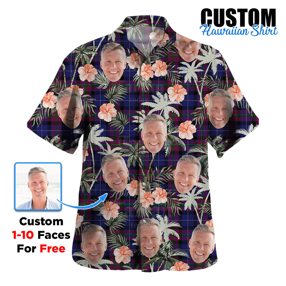 Clan Pride of Scotland Tartan Custom Face Hawaiian Shirt – Unisex Gift for Family Members, Summer Party DG15 Pride of Scotland Tartan Tartan Hawaii Shirt