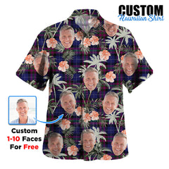 Clan Pride of Scotland Tartan Custom Face Hawaiian Shirt – Unisex Gift for Family Members, Summer Party DG15 Pride of Scotland Tartan Tartan Hawaii Shirt