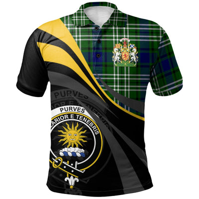 Clan Purves Tartan Polo Shirt - Royal Coat Of Arms Style NU89
