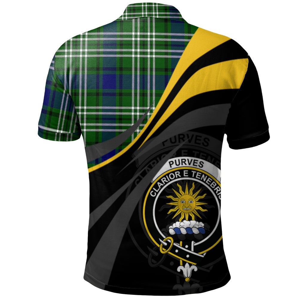 Clan Purves Tartan Polo Shirt - Royal Coat Of Arms Style NU89 Purves Tartan Tartan Polo   