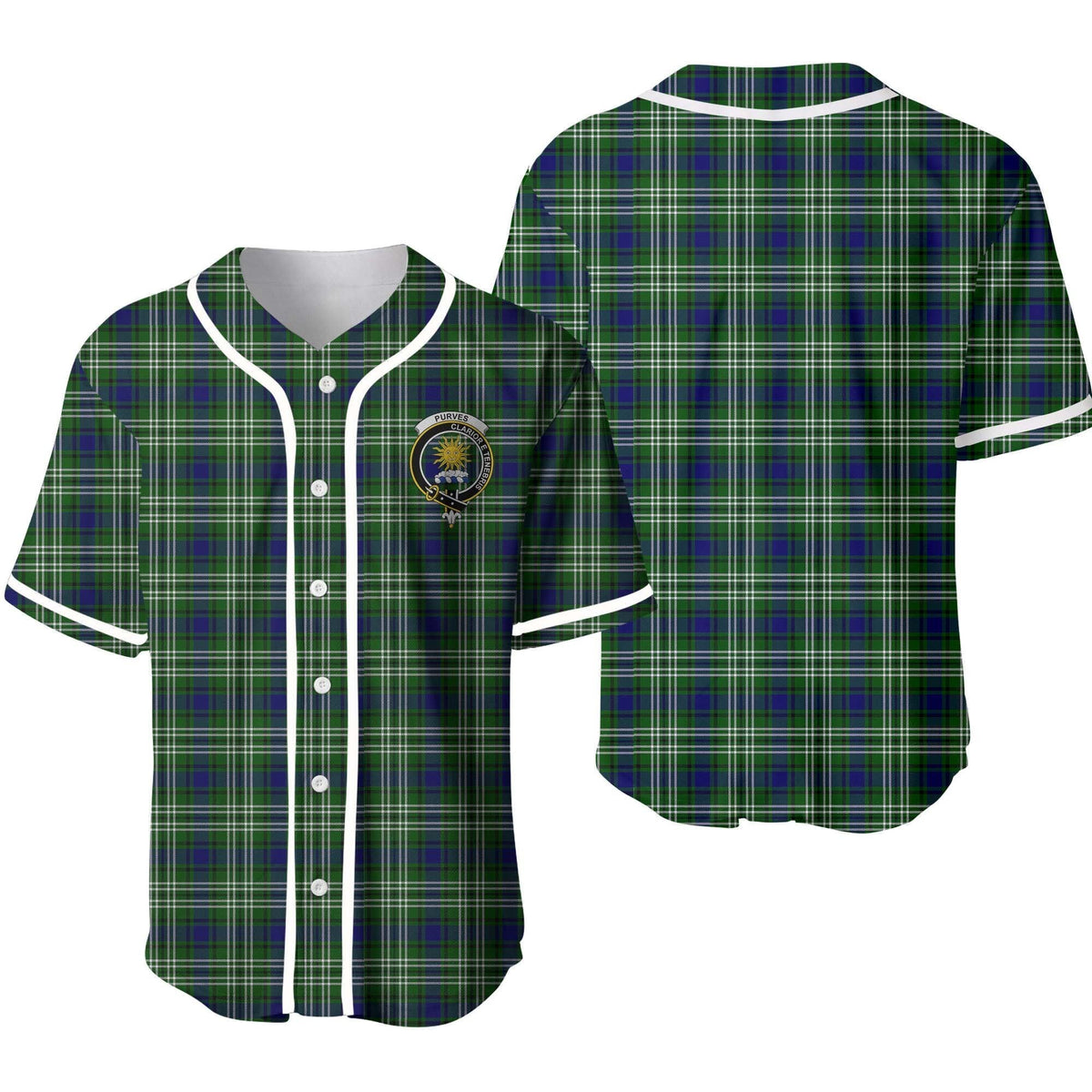 Clan Purves Tartan Unisex Baseball Jersey JE32PD15 Clan Purves Tartan Today   