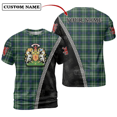 Personalized Clan Purves (Tweedside) Tartan Shirt with Scotland Coat of Arms & Custom Name SP53
