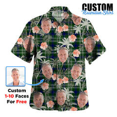 Clan Purves (Tweedside) Tartan Custom Face Hawaiian Shirt – Unisex Gift for Family Members, Summer Party HR79 Purves (Tweedside) Tartan Tartan Hawaii Shirt