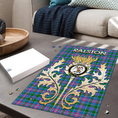 Clan Ralston Tartan Crest Thistle Jigsaw Puzzles Gift For Family DB62 Clan Ralston Tartan Today   