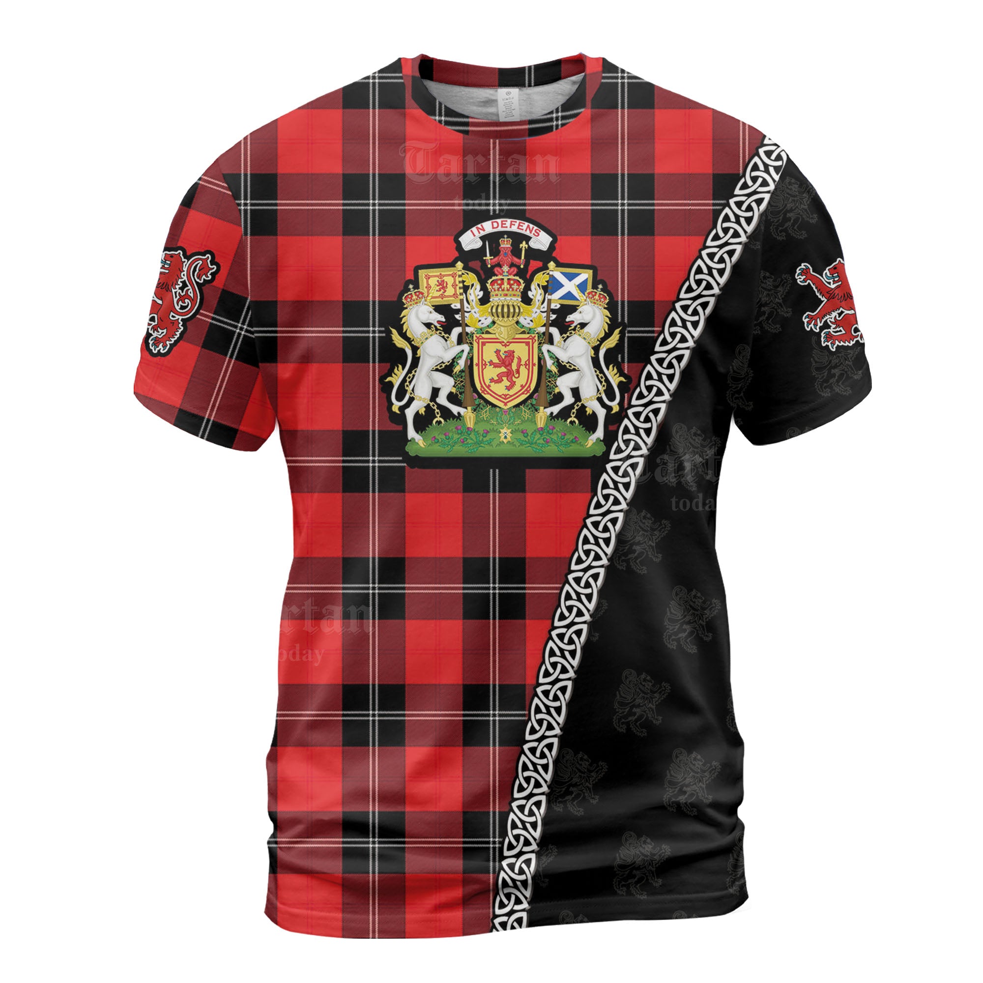 Personalized Clan Ramsay Modern Tartan Shirt with Scotland Coat of Arms & Custom Name VA27
