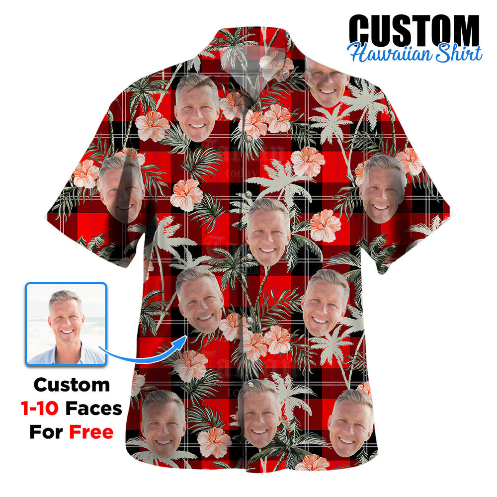 Clan Ramsay Modern Tartan Custom Face Hawaiian Shirt – Unisex Gift for Family Members, Summer Party PU53 Ramsay Modern Tartan Tartan Hawaii Shirt
