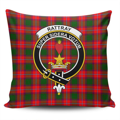 Clan Rattray Modern Tartan Crest Pillow Cover