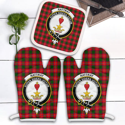 Clan Rattray Modern Tartan Crest Oven Mitt And Pot Holder (2 Oven Mitts + 1 Pot Holder)