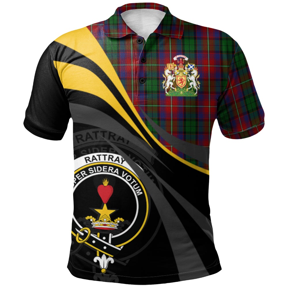 Clan Rattray of Lude Tartan Polo Shirt - Royal Coat Of Arms Style AN13 Rattray of Lude Tartan Tartan Polo   