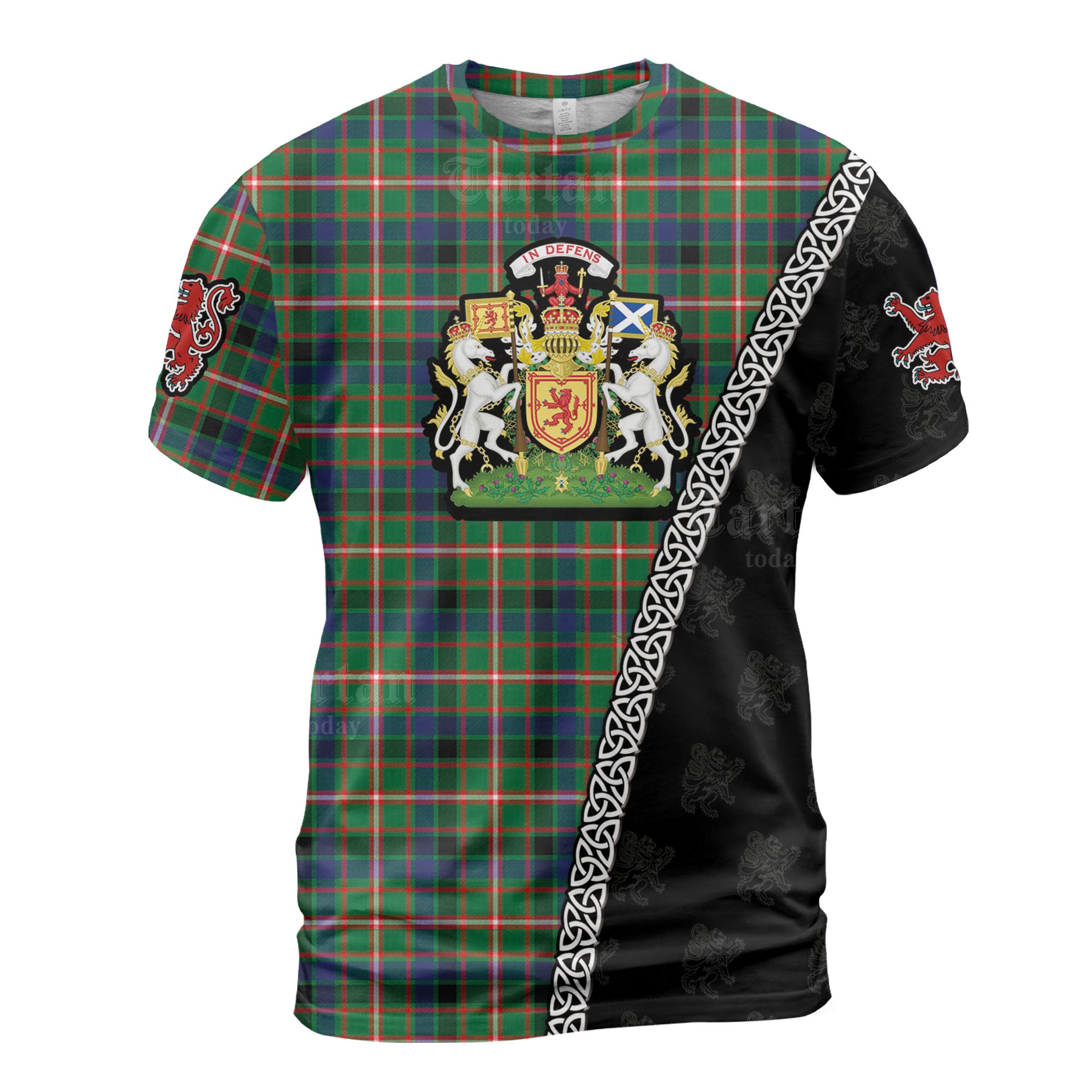 Personalized Clan Reid Green Tartan Shirt with Scotland Coat of Arms & Custom Name ZD70