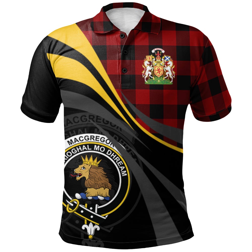 Clan Rob Roy Macgregor Tartan Polo Shirt - Royal Coat Of Arms Style VJ91 Rob Roy Macgregor Tartan Tartan Polo   