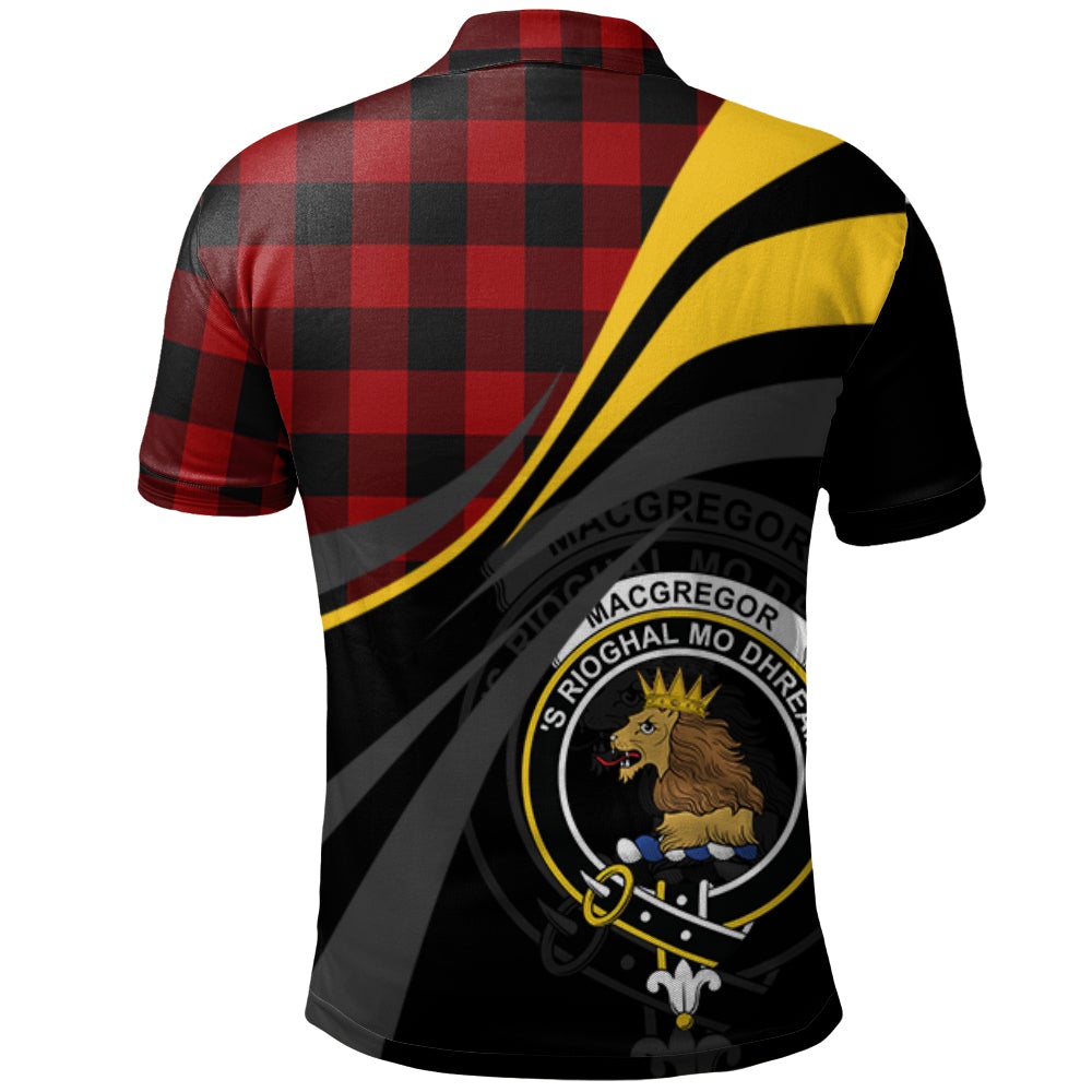 Clan Rob Roy Macgregor Tartan Polo Shirt - Royal Coat Of Arms Style VJ91 Rob Roy Macgregor Tartan Tartan Polo   