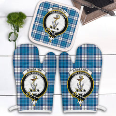 Clan Roberton Tartan Crest Oven Mitt And Pot Holder (2 Oven Mitts + 1 Pot Holder) WL85 Clan Roberton Tartan Today   