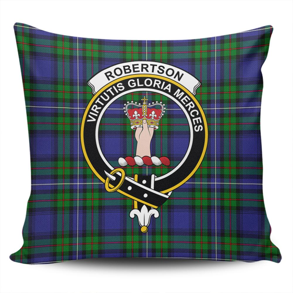 Clan Robertson Hunting Modern Tartan Crest Pillow Cover TX90 Clan Robertson Tartan Today   