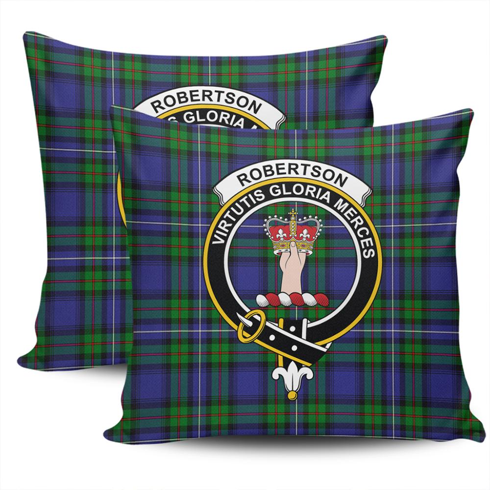 Clan Robertson Hunting Modern Tartan Crest Pillow Cover TX90 Clan Robertson Tartan Today   