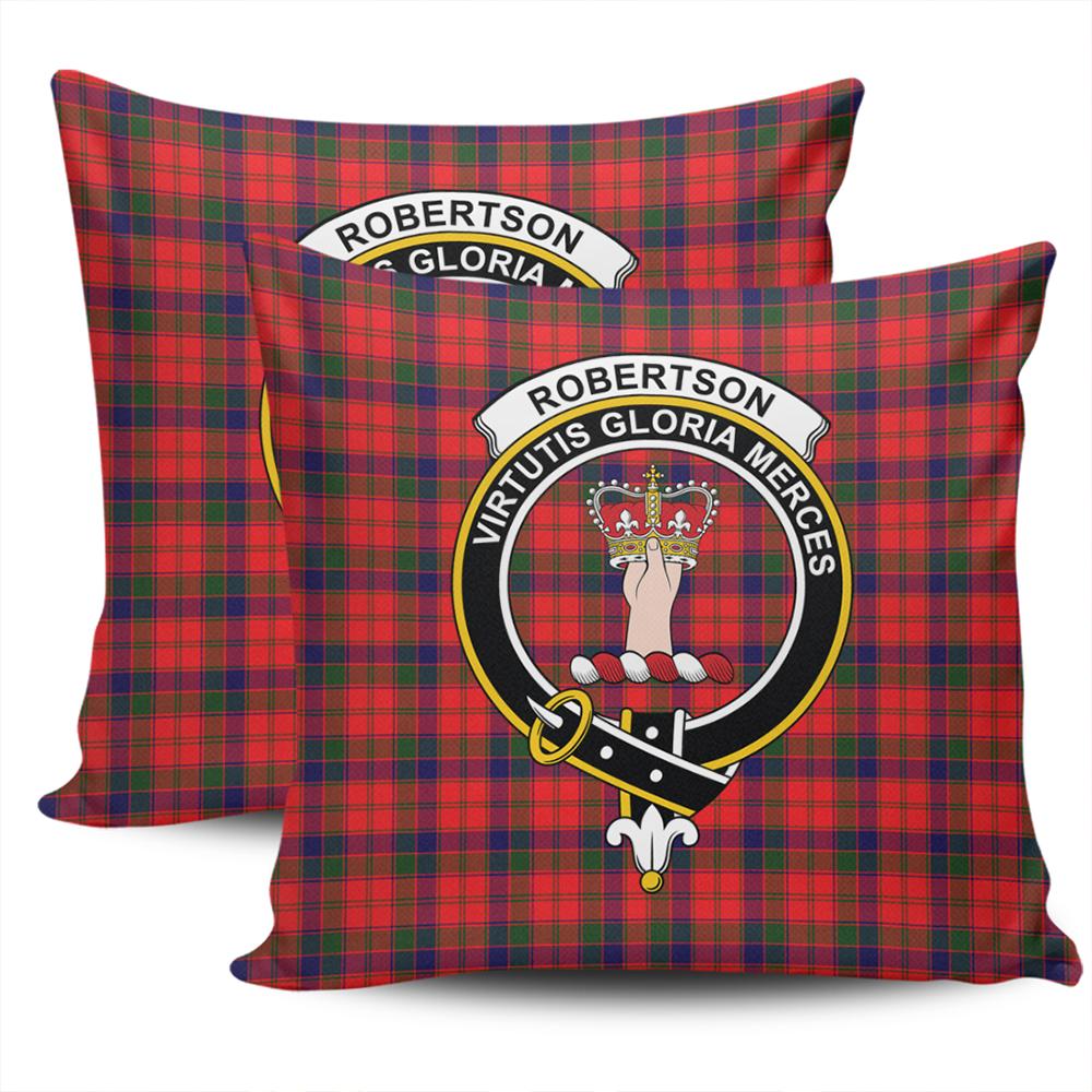 Clan Robertson Modern Tartan Crest Pillow Cover BY66 Clan Robertson Tartan Today   