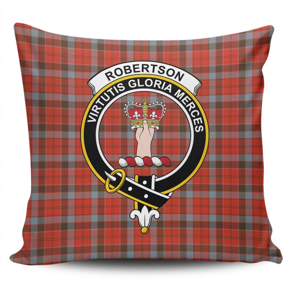 Clan Robertson Weathered Tartan Crest Pillow Cover JL83 Clan Robertson Tartan Today   